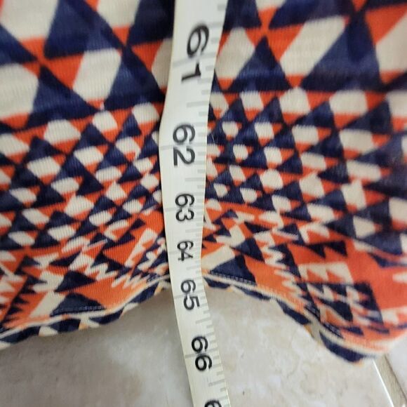 Lucky Brand Crochet Top Tie Waist Maxi Dress Blue Orange Size L Boho Summer - Picture 7 of 14